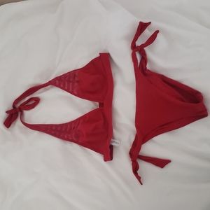 La Perla Red Burgandy Wine Two Peice Swimsuit Bikini S 42 38 2